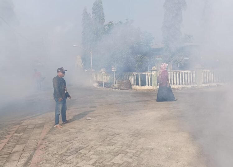 Putus Mata Rantai DBD, Pemdes Dahanrejo Kebomas Lakukan Fogging Sasar Pemukiman dan Fasum