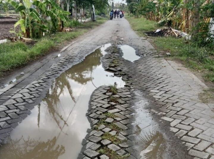 Rusak Parah !! Kades Ngampel Balongpanggang Desak Pemkab Gresik Segera Lakukan Perbaikan