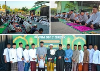 Menyatu dengan Rakyat, Kodim 0817/Gresik Gelar Salat Iduladha 1446 H di Lapangan Makodim