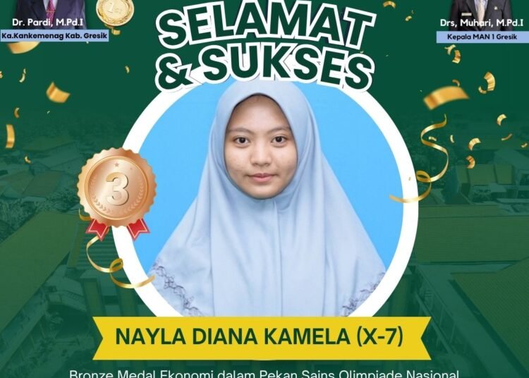 Nayla Diana Kamela Harumkan MAN 1 Gresik Ukir Prestasi Gemilang di Ajang Pekan Sains Olimpiade Nasional