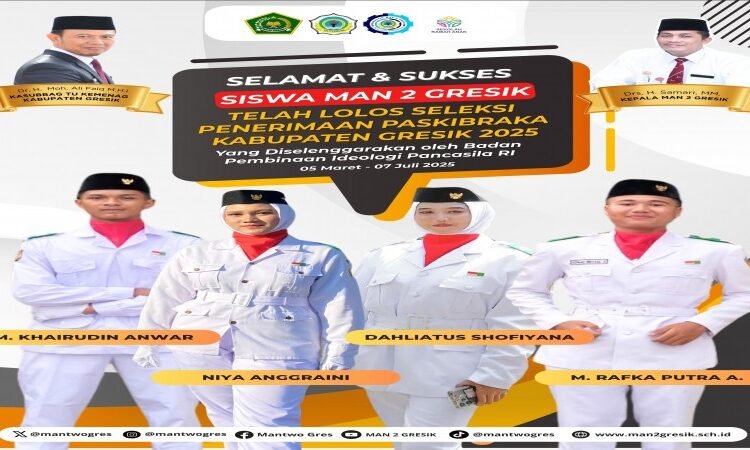 Empat Siswa MAN 2 Gresik Lolos Seleksi PASKIBRAKA Kabupaten Gresik Tahun 2025
