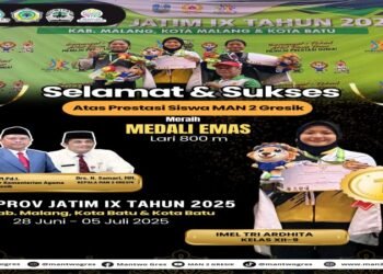 Lari 800 Meter, Siswa MAN 2 Gresik Raih Medali Emas di PORPROV Jatim IX 2025