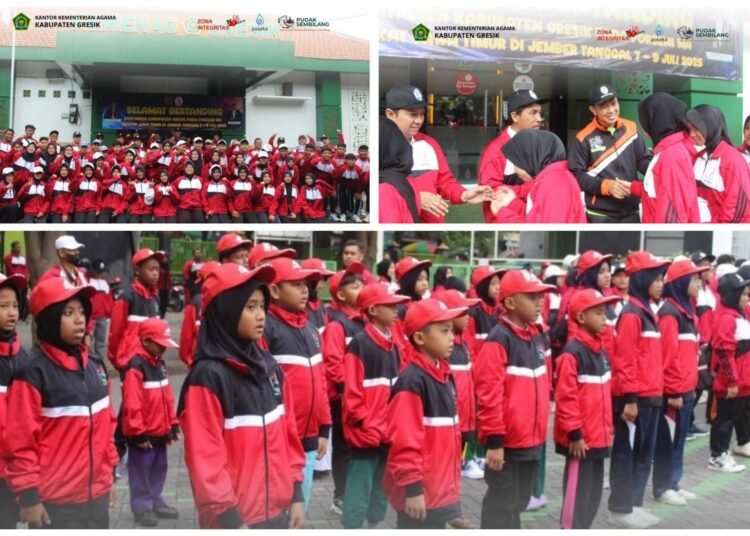 Kemenag Gresik Resmi Lepas Ratusan Peserta Berlaga di Ajang Bergengsi PORSENI Jatim di Jember