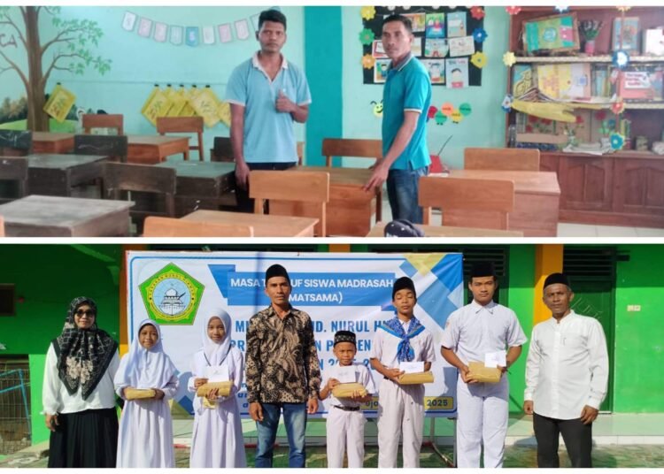Tahun Ajaran Baru, Komunitas Baper Panceng Salurkan Bantuan Meja Belajar, Buku Tulis, hingga Uang Saku