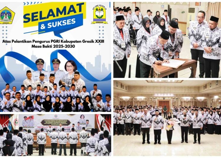 Di Hadapan Bupati dan Wabup, H Beri Avita Prasetiya, M.Pd Siap Bangun PGRI Gresik lebih Maju dan Bermartabat dengan Semangat Kebersamaan