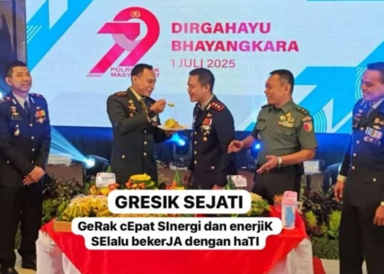 Peringatan Hari Bhayangkara ke-79 Momentum Sinergi TNI-Polri Wujudkan GRESIK SEJATI