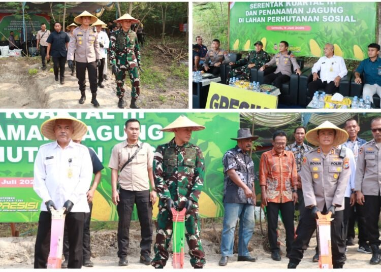 Kapolres Gresik Pimpin Tanam Jagung Serentak di Randu Agung Genjot Swasembada Pangan Nasional