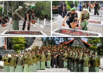 Khidmat !! Dandim 0817/Gresik Pimpin Ziarah di TMP HUT ke-59 Korem 084/Bhaskara Jaya