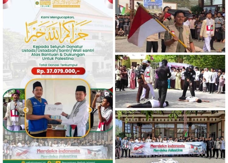 Pesantren Refah Islami Kobarkan Semangat Peduli Palestina: Gelar Teaterikal dan Salurkan Donasi Puluhan Juta Rupiah