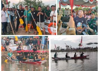 Semangat Kebersamaan HUT RI ke-80, KWG Ikut Lomba Dayung Tradisional di Gredek Piala Kapolres Gresik 2025