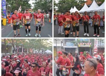 Penuh Kebersamaan, Dandim Bareng Ratusan Masyarakat Ikuti Smelting Fun Walk dan Run 2025 Meriahkan HUT RI ke-80