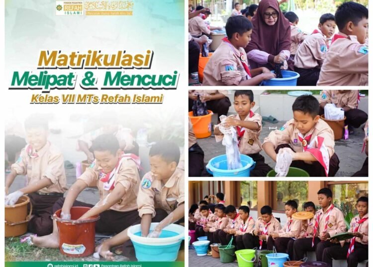 Seru !! Bu Nyai Refah Islami Ajari Santri Mencuci dan Melipat Baju Bekal Hidup Mandiri di Masa Depan