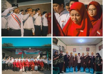 Momen HUT RI, Santri Islamic Bording School Khoirunnas Gresik Berbagi Bahagia Bareng Veteran yang Hidupnya Masih kekurangan