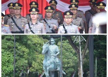 Kapolres Gresik Hadiri Upacara Hari Juang Dipimpin Langsung Kapolri di Surabaya Dilanjut Peresmikan Patung M Jasin