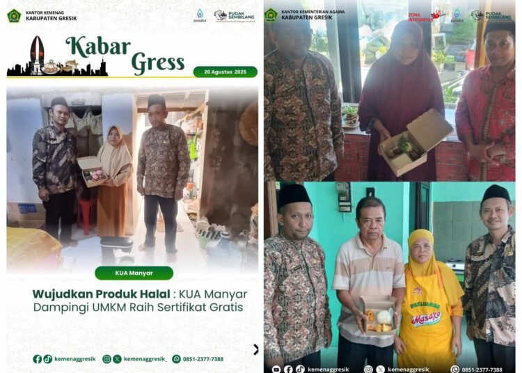KUA Manyar Tulus Ikhlas Dampingi Pelaku UMKM Dapatkan Sertifikat Halal Gratis