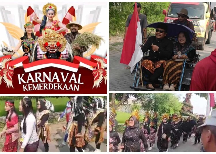 Warga Sidorukun Kertosono Sidayu Guyub Rukun Gelar Karnaval Kemerdekaan HUT RI