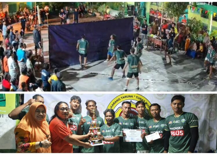 Serunya Turnamen Voli Terpal Piala Kades Kisik Bungah di Momen HUT RI