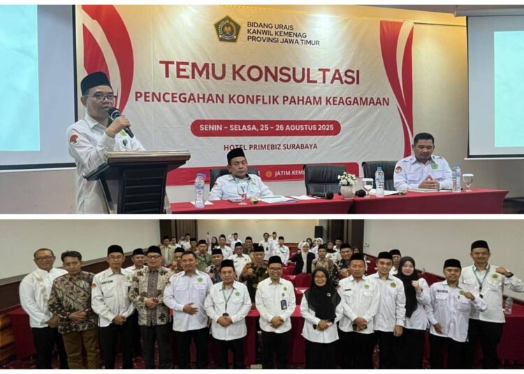 Kakanwil Jatim Sampaikan Pesan Penting dalam Giat Temu Konsultasi Pencegahan Konflik Paham Keagamaan