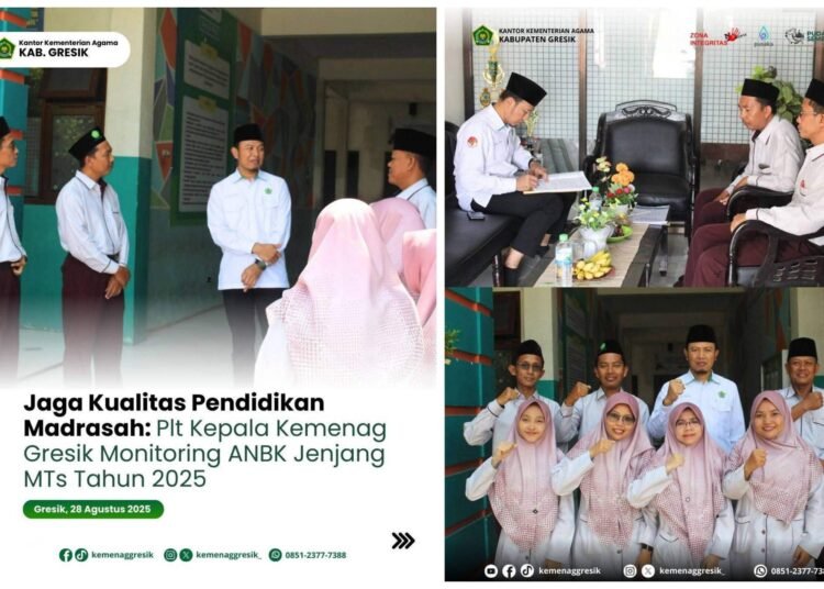 Pastikan ANBK Berjalan Lancar, Kepala Kemenag Gresik Lakukan Monitoring di MTs se-Kabupaten Gresik