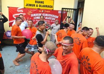 Semarak Kemerdekaan juga Menggelegar di Balik Tembok Rutan Polres Gresik