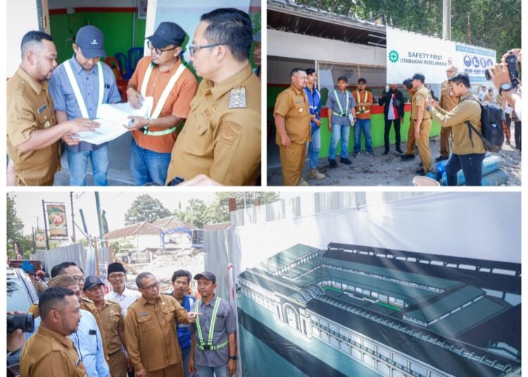 Terus Bergerak !! Usai Resmikan Sekolah Rakyat, Bupati dan Wabup Gresik Tinjau Progres Pembangunan UPT Pasar Sidayu