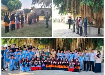 Peduli Pendidikan, TNI Hadir Latih PBB di SMP Internasional Modern Sumber Terang Ujungpangkah