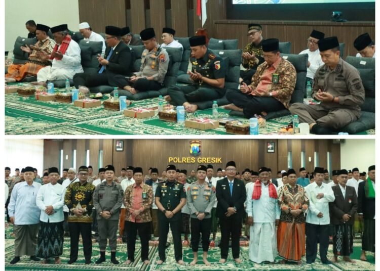 Jelang HUT RI, Polres Gresik Gandeng Forkopimda, Ulama dan Umara Gelar Doa Bersama