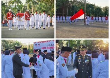 Upacara Penurunan Bendera Merah Putih HUT ke-80 RI Berlangsung Khidmat, Dandim Gresik: Bukan Sekadar Simbol, Namun Momentum Perkuat Semangat Persatuan