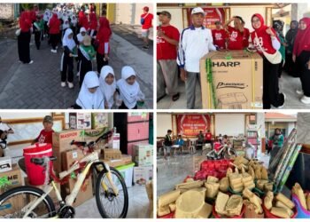 Ribuan Warga Lasem Sidayu Penuh Semangat Semarakkan Jalan Sehat HUT Kemerdekaan RI