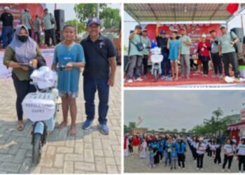 Istimewa !! Jalan Sehat Kemerdekaan, Kades Dapet Balongpanggang Berikan Doorprize Sepeda Listrik hingga Dua Cincin Emas