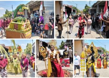 Meriahnya Parade Tumpeng & Drama Tari Desa Pandu Cerme Rayakan Sedekah Bumi dan HUT RI ke-80