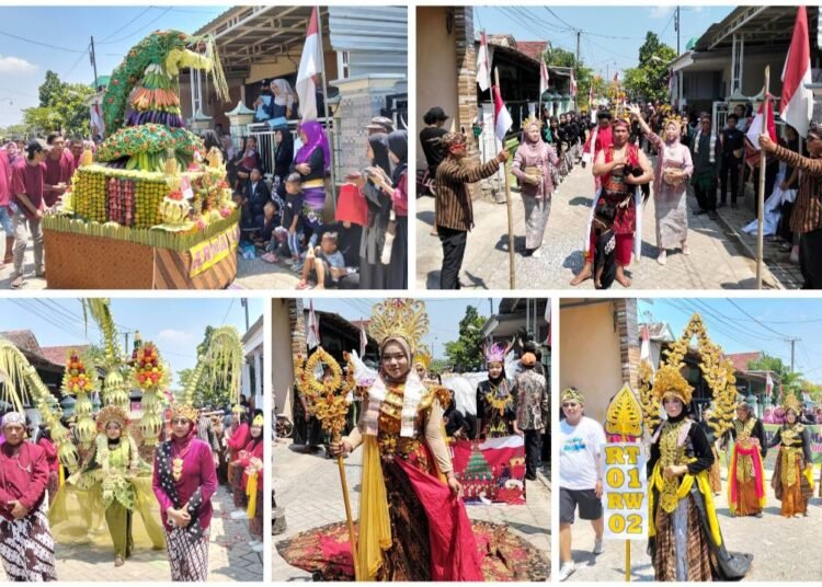 Meriahnya Parade Tumpeng & Drama Tari Desa Pandu Cerme Rayakan Sedekah Bumi dan HUT RI ke-80