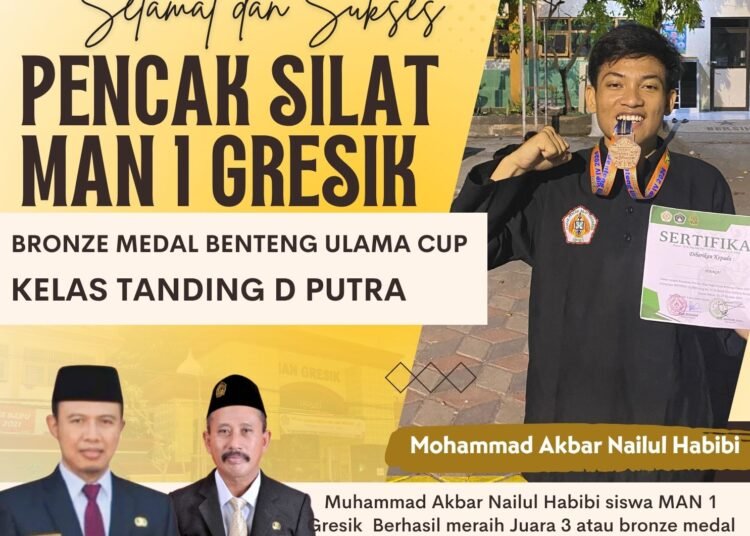 Joosss !! Mohammad Akbar Pendekar MAN 1 Gresik Ukir Prestasi Membanggakan di Ajang Turnamen Pencak Silat se-Jawa Timur