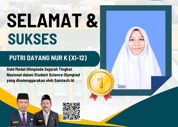 Istimewa !! Putri Dayang MAN 1 Gresik Torehkan Tinta Emas Raih Gold Medali di Ajang Olimpiade Sejarah Tingkat Nasional