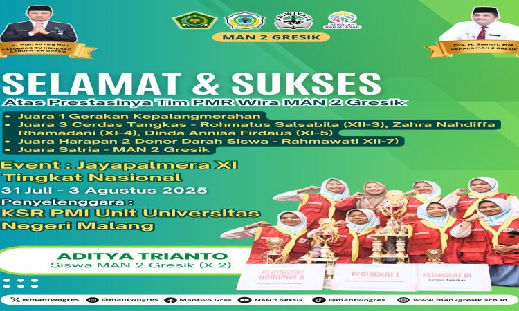 Luar Biasa !! Tim PMR Wira MAN 2 Gresik Borong Prestasi di Ajang Jayapalmera XI Tingkat Nasional