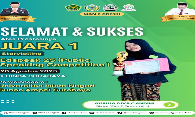 Ratusan Peserta Ikuti Storytelling Tingkat Nasional di UINSA Surabaya, Siswi MAN 2 Gresik Juaranya