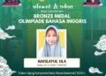 ALHAMDULILLAH, NAFILATUL ULA SISWI MAN 1 GRESIK RAIH BRONZE MEDAL OLIMPIADE BAHASA INGGRIS TINGKAT NASIONAL