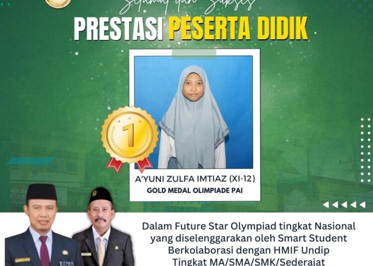 Kepala MAN 1 Gresik Apresiasi Prestasi Siswanya Raih Medali Emas Olimpiade PAI Tingkat Nasional