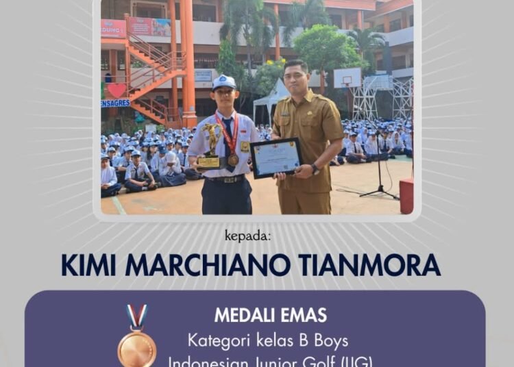 Joosss !! Kimi Marchiano Tianmora Siswa UPT SMPN 1 Gresik Sabet Medali Emas IJG Persatuan Golf Indonesia