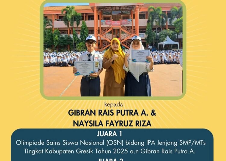 Selamat dan Sukses !! Siswa SMPN 1 Gresik Raih Juara 1 dan 2 Olimpiade IPA Tingkat Kabupaten