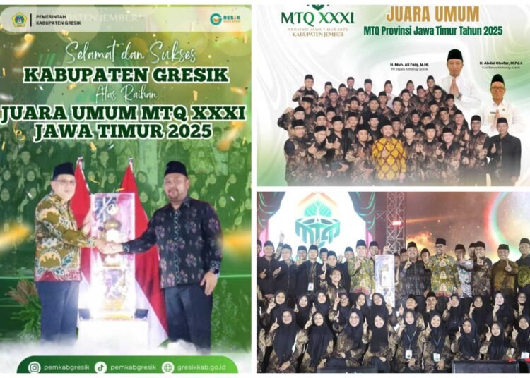 Inilah Daftar Generasi Qur’ani yang Berhasil mengembalikan Piala Juara Umum MTQ XXXI Jatim 2025 ke Pangkuan Kota Santri Gresik