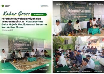 Perkuat Ukhuwah, KUA Kebomas Bersama MUI dan Majelis Taklim Binaan Gelar Peringatan Maulid Nabi
