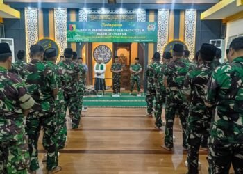 Prajurit Kodim 0817/Gresik Teladani Akhlak Mulia Rasulullah SAW di Momen Maulid Nabi