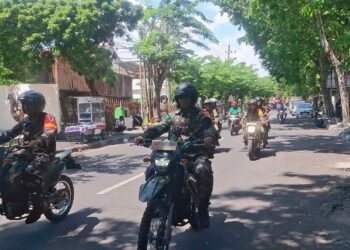 Jaga Kondusivitas Kota Santri, Koramil 0817/05 Kota Gresik Gelar Patroli Bersama GP Ansor, Banser, dan PPM