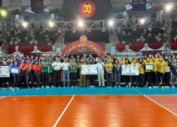 GOR Tri Dharma Petrokimia Gresik Jadi Saksi Sejarah Bhayangkara Presisi Raih Juara 1 di Turnamen Bola Voli Piala Panglima TNI