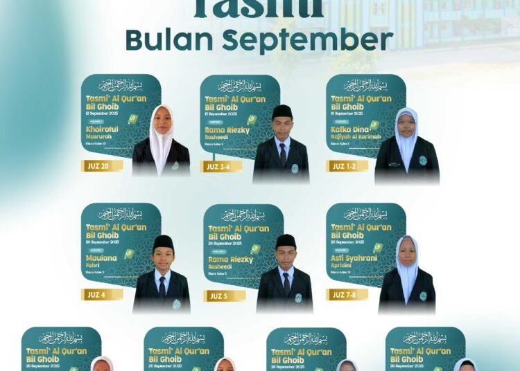 Peserta Didik MATQ Sunanul Muhtadin Torehkan Prestasi Gemilang Bidang Tasmi’ Al-Qur’an di Bulan September 2025