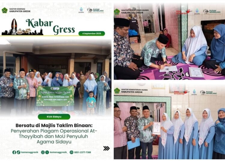 Istiqomah Tebar Kebaikan, Majlis Taklim At-Thoyyibah di Desa Kertosono Resmi Jadi Mitra KUA Sidayu