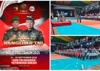 Open Tournament Bola Voli Piala Panglima TNI Tahun 2025 Resmi Dibuka di GOR Tri Dharma Petrokimia Gresik