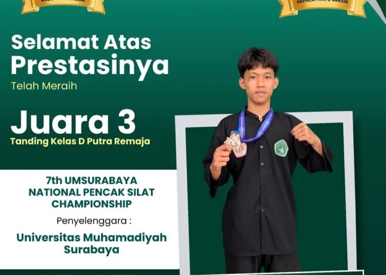 Pesilat MAN 2 Gresik Amir Mahmud Sabet Juara 3 Kejuaraan Pencak Silat Tingkat Nasional