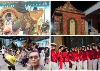 Unik !! Gelar Sedekah Bumi, Warga Desa Tambakberas Cerme Kirab Tumpeng Ribuan Bandeng